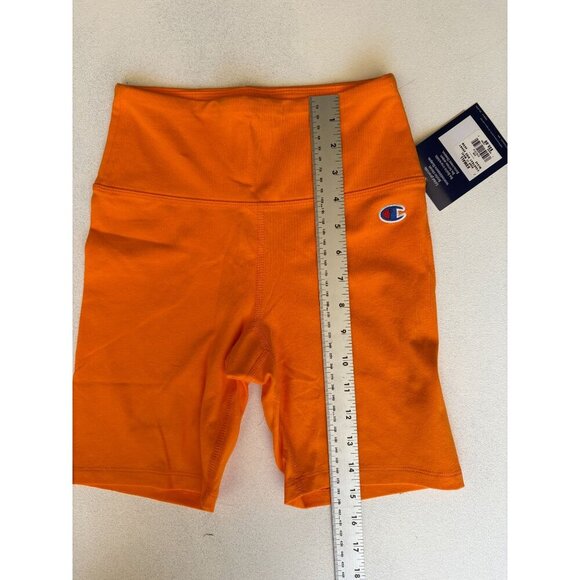 Champion Womens High-Waist Athletic Shorts Orange Size XS Cotton/Spandex - Picture 5 of 8